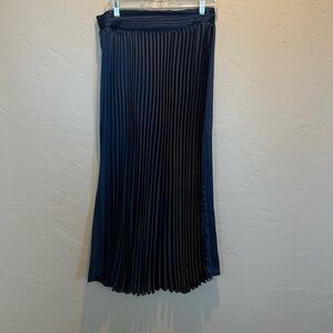 WD.NY Navy Pleated Maxi Skirt